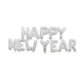 Palloncini foil alluminio argento Buon Anno lettere per feste e decorazione eventi - Set di palloncini con lettere Buon Anno argento (versione USA)