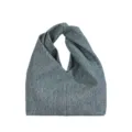 Denim knotted hobo handbag, stylish casual women's shoulder bag for summer daily use. - Vintage Blue