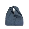 Damen Jeans Knotenhandtasche minimalistische Dreieck Tasche lässige Sommer Schultertasche - Dunkelblau