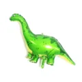 Detailed shot of large green long-neck dinosaur foil balloon, perfect for kids party decoration. - Brachiosaurus / L / Green