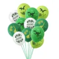 12 inch dinosaur latex balloons set for birthday party decorations green and white balloons. - Style 1 Dinosaur 12-Piece Set