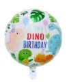 Cute dinosaur foil balloon for kids birthday party decoration, round metallic helium balloon. - 18 Inch Baby Dinosaur Birthday