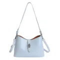 Borsa a spalla azzurro chiaro chic per donna, elegante borsa da lavoro con chiusura. - Blu