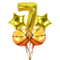 Basketball digital star foil balloon set for boy birthday party and event decoration. - 5-Piece Basketball Combo Set 7