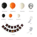 Detailed view of Halloween balloon kit parts, assorted sizes and banner components. - Halloween Balloon and Banner Set