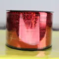 Red laser ribbon roll for balloon tying and gift wrapping, shiny metallic glitter design. - 100 Yards Laser Red Ribbon (90m)