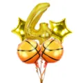Basketball number and star foil balloon set for boys birthday party and sports theme decor - 5pcs Basketball Set 4