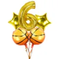 18 Inch Basketball Number Star Foil Balloon Set for Boy Birthday Party Decoration - 5-Piece Basketball Combo Set 6