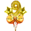 18 inch basketball number star foil balloon set boys birthday party decoration supplies - 5-Piece Basketball Combo Set 9