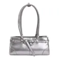 Borsa a spalla argentata metallica da donna, elegante borsa retrò per il lavoro quotidiano. - Argento