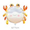 Crab foil balloon bubble double layer transparent animal balloon for party decoration 82x75cm - Crab Bubble Balloon / Orange
