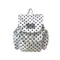 White and black polka dot backpack casual stylish daily small school bag for women - With Pendant / White