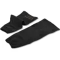 Professional black leather welding sleeves heat resistant arm guards for safe work - Length 40cm Top Width 18cm Bottom Width 13cm / Black