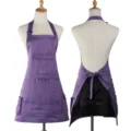 Purple multi-pocket kitchen apron with adjustable neck strap for cooking, baking, and serving. - 70*70cm / Purple