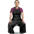 Schwarze geteilte lange Schürze Keramik Arbeitsschürze für Damen und Herren stilvoll. - Schwarz