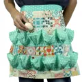 Delantal de recolección de huevos de granja con bolsillos, diseño patchwork práctico. - Cuadrado Bolsillos de Dos Filas