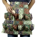Delantal de recolección de huevos con 12 bolsillos, delantal corto de lona paisley para granja y huevos. - Vintage Bolsillos de Dos Filas