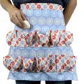 Delantal de recolección de huevos de lona floral con múltiples bolsillos para uso diario en granja. - Pequeño Diente de León Bolsillos de Dos Filas