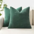 Donkergroen chenille sierkussen voor bank bed, zacht getextureerd vierkant kussen. - 45*45cm (Kussensloop) / Groen