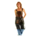 Delantal impermeable de TPU transparente con tirantes de cadena para cocina pintura salón. - 50 Seda / Negro