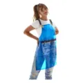 Delantal Impermeable de TPU Azul con Correas de Cadena y Bolsillo con Cremallera para Arte - 50 Seda / Azul