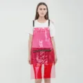 Grembiule donna trasparente TPU moda impermeabile cerniera parrucchiere abbigliamento rosa - Modello con cerniera in TPU rosso