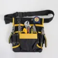 Heavy duty tool waist bag oxford cloth multi pocket tool belt organizer pouch for men. - YB012 Black & Yellow Single Bag (Without Magnetic Buckle)