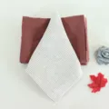 Pure linen dinner napkins set, square striped and solid color cloth for home table decor. - 45*45 (±1cm) / Grey Fine Pinstripes CJ001