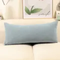 Cojín Largo de Chenilla Estilo Nórdico para Sofá Funda de Respaldo Decorativa Azul - Azul Niebla
