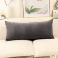 Nordisch Chenille rechteckig Zierkissen Bezug dunkelgrau Lendenkissen fuer Wohnzimmer Sofa - 30x50cm (Kissenbezug) / Dunkelgrau