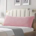 Oreiller long et duveteux rose confortable pour tête de lit coussin peluche moelleux. - Rose Sakura