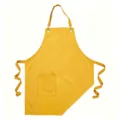 Grembiule in tela gialla con tasca frontale e tracolla regolabile per cucina e lavoro. - Giallo