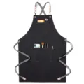 Tablier en toile épaisse durable avec bretelles croisées et poches pour la cuisine. - Toile Épaisse Sangle Style F / Noir