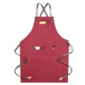 Tablier de cuisine en toile épaisse avec bretelles croisées et poches pour cuisson. - Toile Épaisse Sangle Style F / Rouge Pastèque