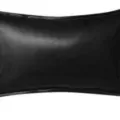 Black PU oil wax leather pillow variant, premium faux leather cushion for sofa, bed, or office use. - Black / 30*50cm (No Insert)