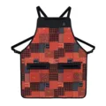 Mehrzweck Arbeitsumschürze aus Canvas mit rot-schwarzem Karo- und Paisleymuster - Geometrisches Muster 3