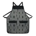 Tablier de travail professionnel en toile avec multiples poches et motif de coiffure pour salon. - Motif imprimé à carreaux