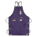 Tablier de travail en toile épaisse avec bretelles croisées et poches utiles en violet. - Toile Épaisse Sangle Type A / Violet