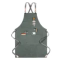 Tablier de travail en toile épaisse avec bretelles croisées et poches pour cuisine et bar. - Toile Épaisse Sangle Type A / Vert Militaire
