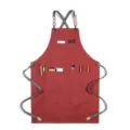 Tablier de travail en toile épaisse avec bretelles croisées et poches multiples pour barista. - Toile Épaisse Sangle Type B / Orange