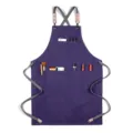 Tablier de travail violet en toile canvas avec bretelles croisées et multiples poches. - Toile Épaisse Sangle Type B / Violet