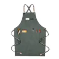 Tablier de travail en toile épaisse avec bretelles croisées et poches multiples barman. - Toile Épaisse Sangle Type B / Vert Militaire