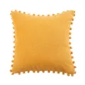 Skandinavischer einfarbiger Plüsch-Pom-Pom-Kissenbezug für Sofa und Schlafzimmer - 45x45cm (Kissenbezug) / Gelb