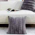 Graues Kunstfell Zierkissen flauschiges quadratisches Sofakissen fuer Wohnzimmer und Schlafzimmer - 30x50cm (Ohne Kern) / Grau