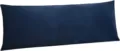 Dark blue velvet body pillow detail, soft long bed backrest cushion for comfortable sleep. - 50*138cm (Pillowcase & Insert) / Navy Blue