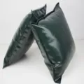 Fodera per cuscino in pelle cerata PU verde scuro tinta unita, cuscino da divano di lusso per casa. - 30*50cm (Senza Imbottitura) / Verde Scuro