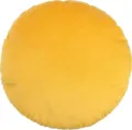 Round velvet pillow for sofa couch, comfortable yellow throw pillow, home decor cushion. - 45x45cm (Pillow Cover) / Yellow