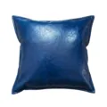 Blue PU leather throw pillow solid color square cushion for sofa bedroom home decor. - 30*50cm (No Insert) / Sapphire Blue
