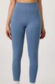Blauwe hooggetailleerde naadloze sport yoga leggings variant voor dames fitness en gym - S / Bottoms / Grijsblauw