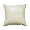 Solid color PU leather square cushion pillow for sofa and bed, luxury beige home decor. - Off White / 30*50cm (No Insert)